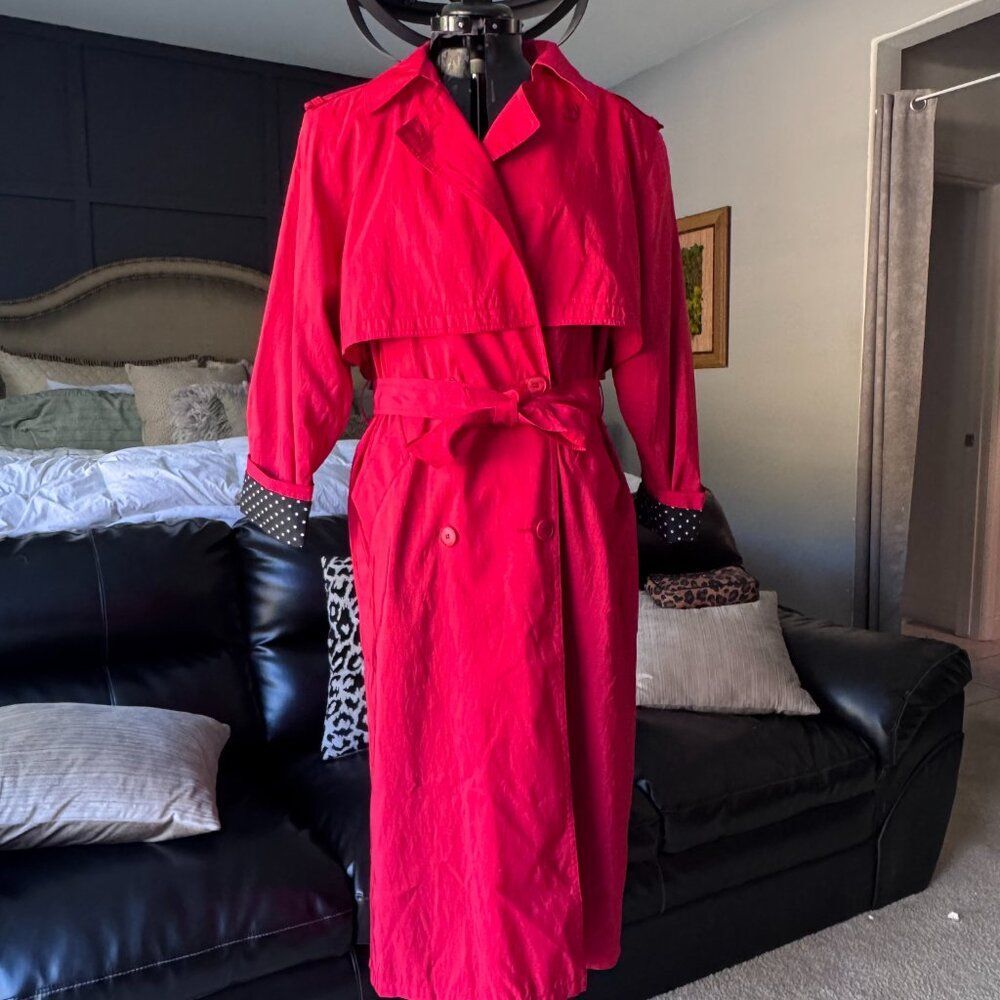 Vintage Forecaster of Boston Trench Rain Coat 7/8 . Red